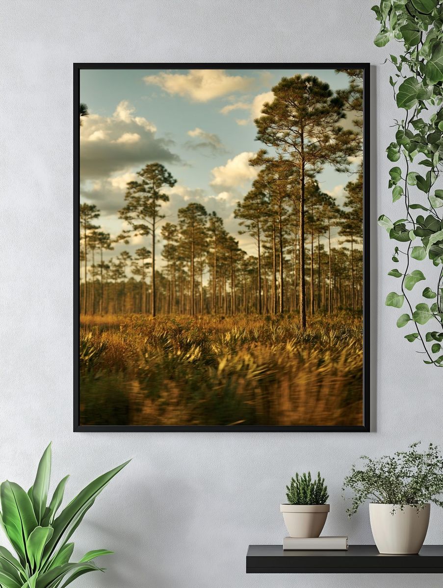 Pine Forest at Golden Hour Poster. — room view 4