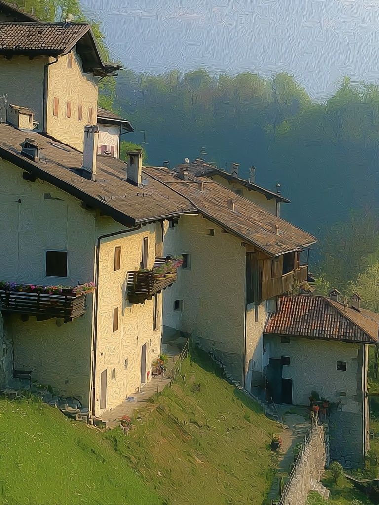 Alpine Village Hillside Poster. poster detail