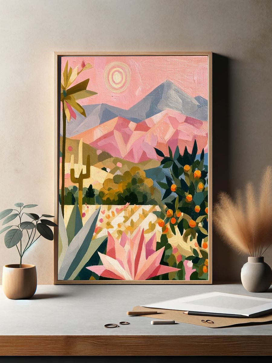 Desert Bloom Landscape Print. — room view 2