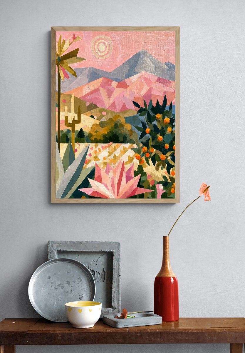 Desert Bloom Landscape Print. — room view 3