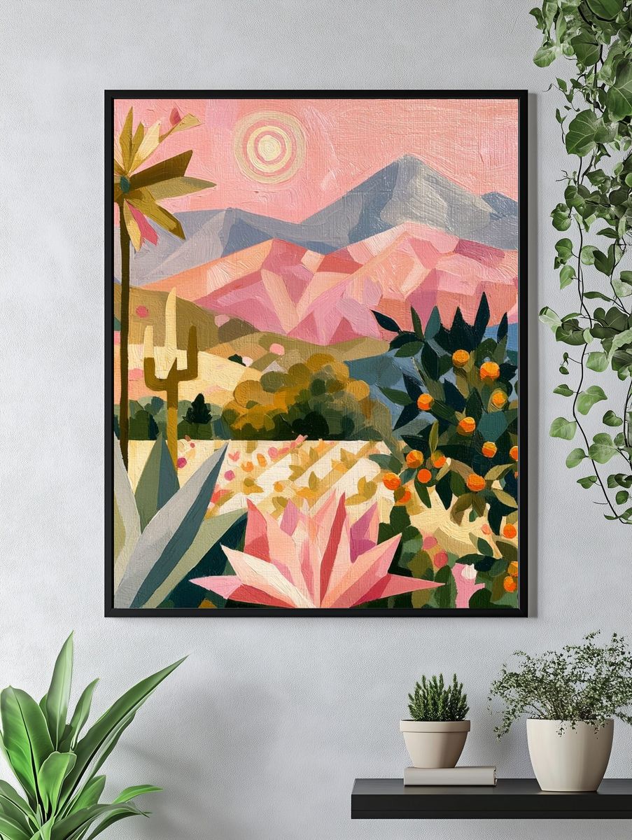 Desert Bloom Landscape Print. — room view 4