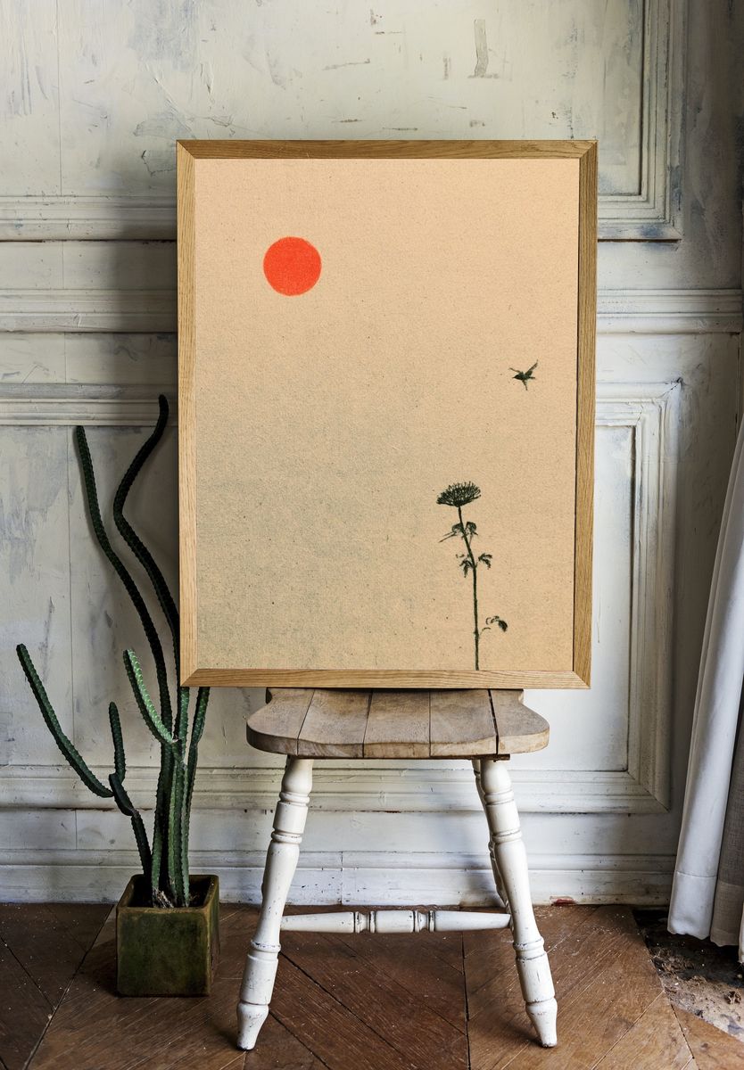 Minimal Sun and Plant Poster. — room view 1