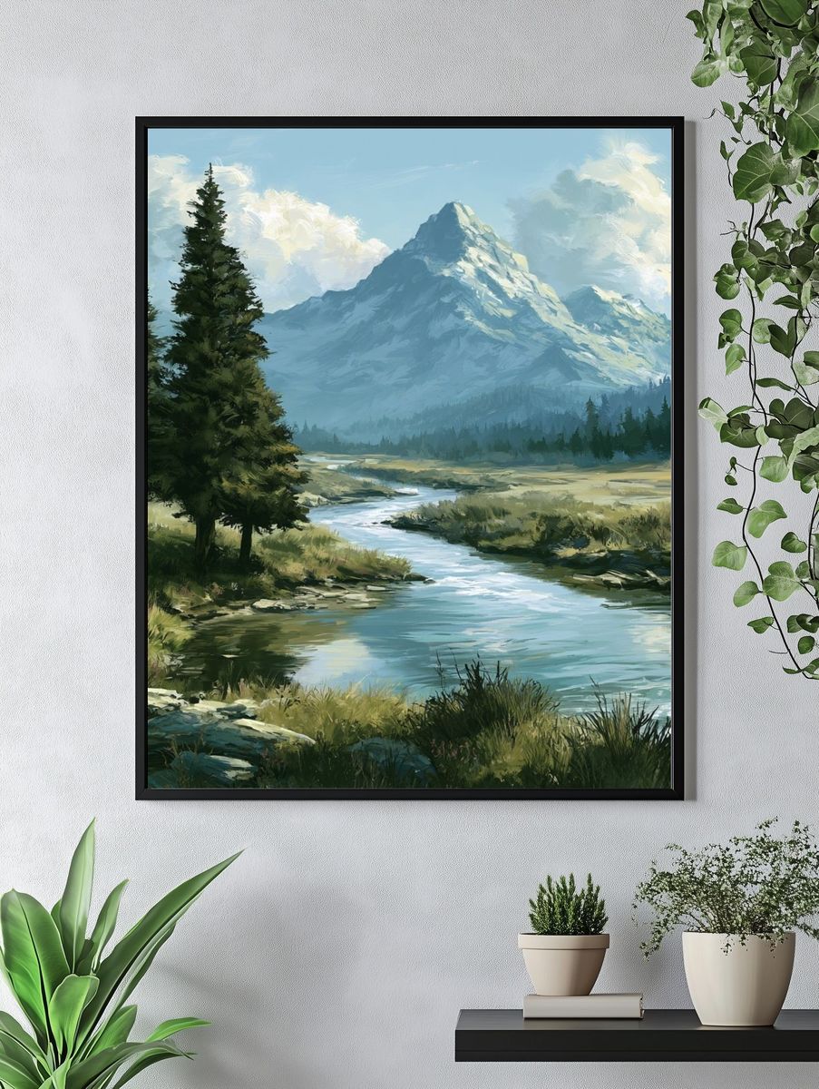 Tropical Mountain Coast Poster. — room view 4