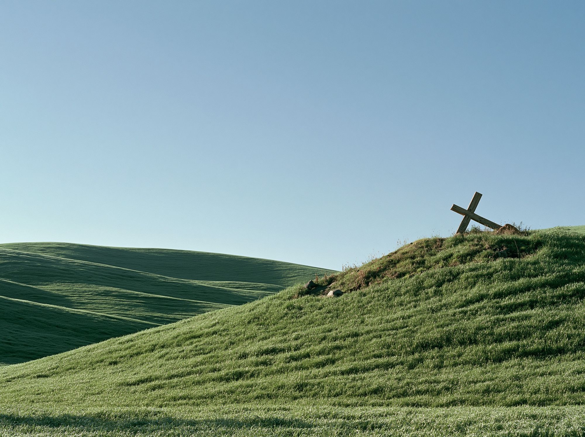 Green Hills Cross Landscape Poster. poster detail