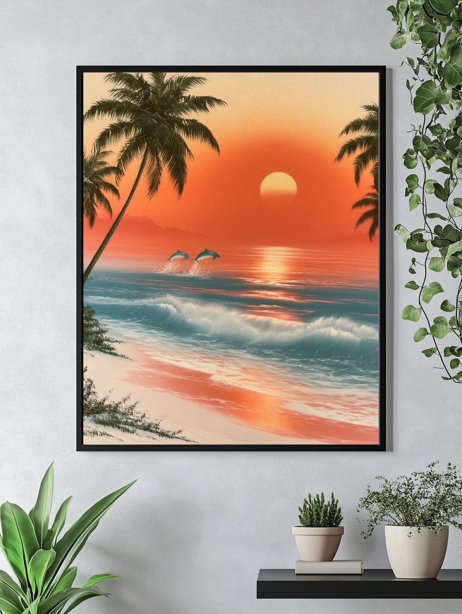 Tropical Sunset Beach Poster. — room view 4