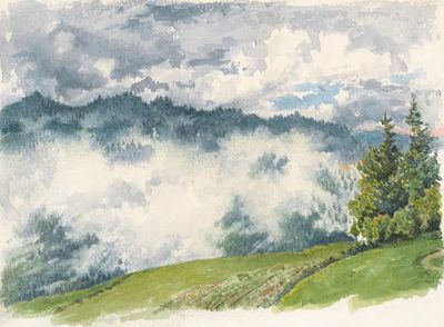 Mountain landscape mist Friedrich von.