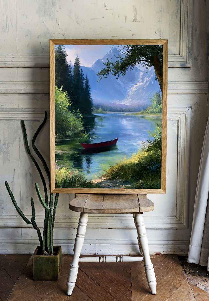 Mountain Lake Landscape Poster. room preview