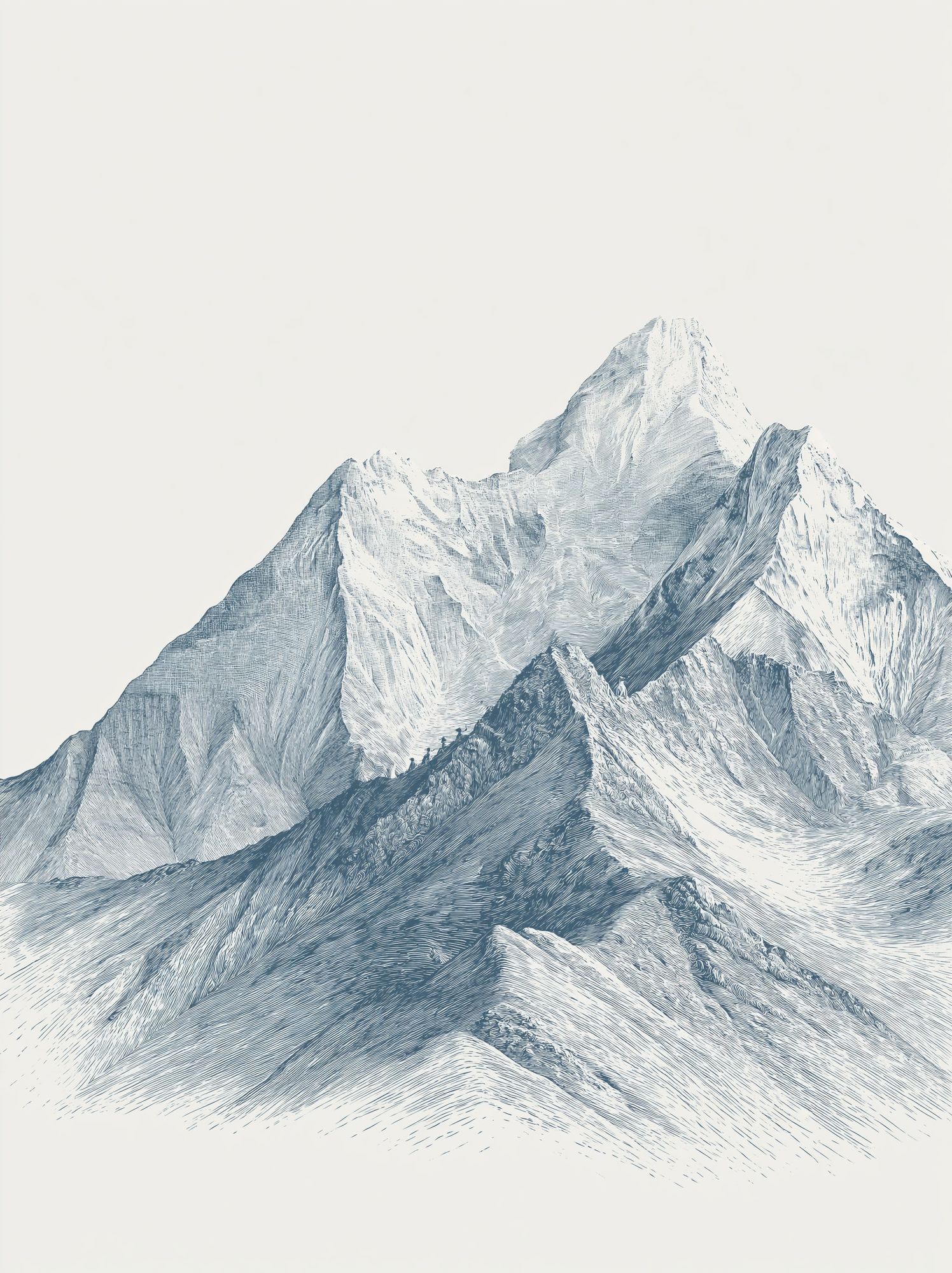 Snowy Mountain Range Illustration Poster. poster — nature art