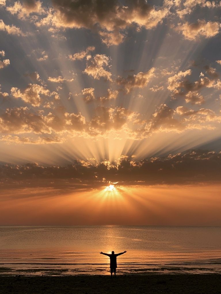 Sunrise Over Calm Sea Print. poster — nature art