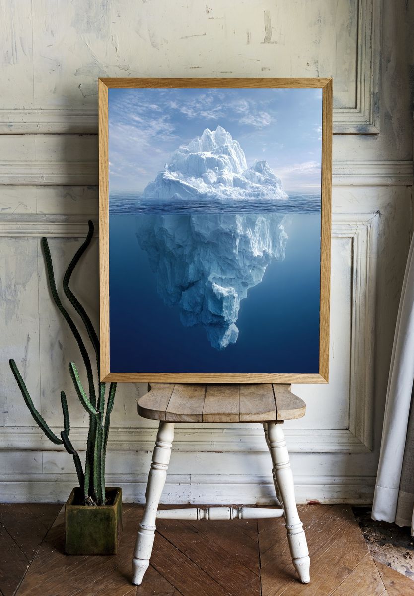 Majestic Iceberg Reflection — Nature Print. — room view 1