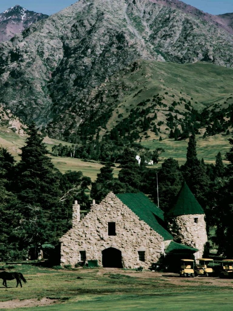 Mountain Lodge Landscape Poster. poster — nature art