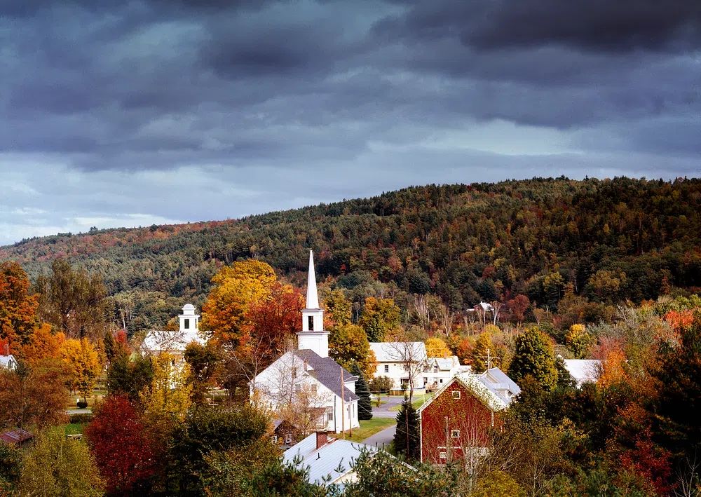 Autumn Village Landscape Poster. poster — nature art
