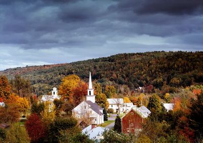 Autumn Village Landscape Poster. poster