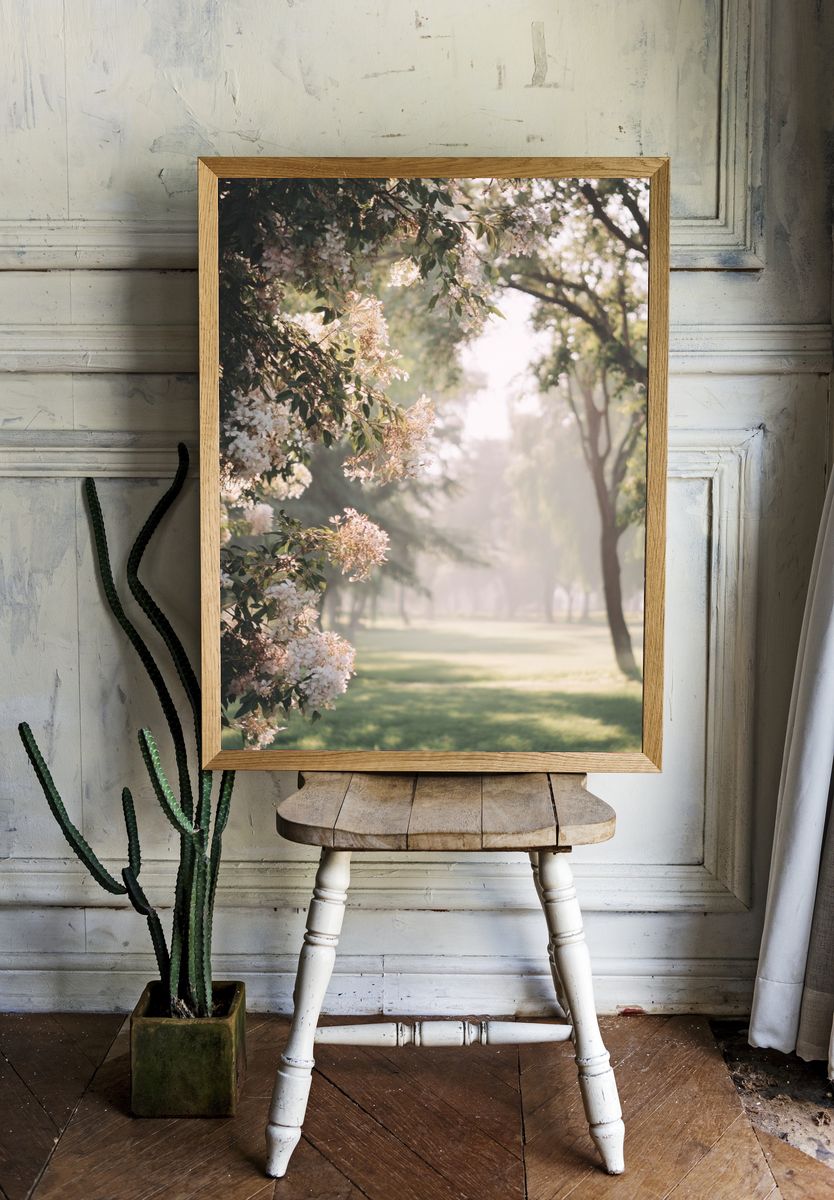 Blossoming Park Morning Poster. room preview