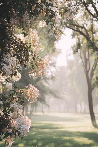 Blossoming Park Morning Poster.