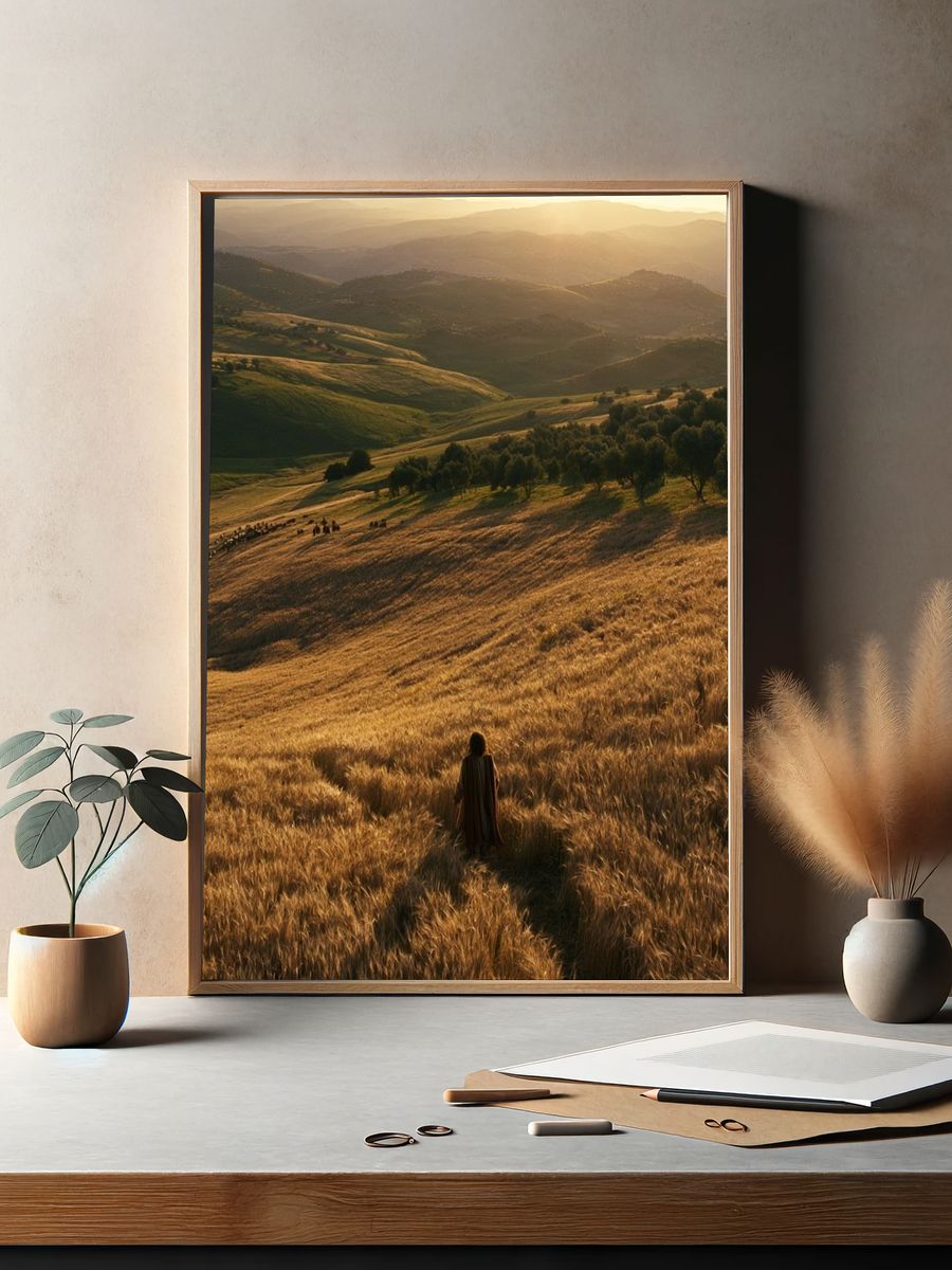 Golden Hills Landscape Poster. — room view 2