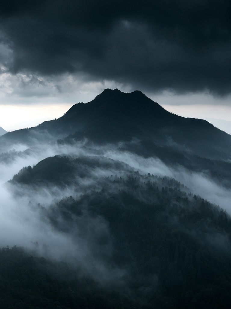 Misty Mountain Storm Poster. poster detail