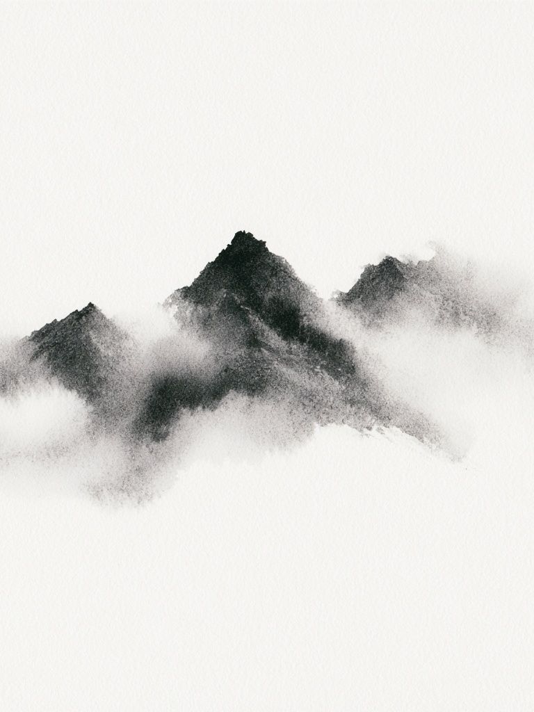Ink Mountain Mist Print. poster detail
