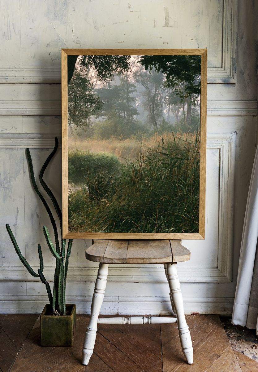 Misty Forest Meadow Poster. — room view 1
