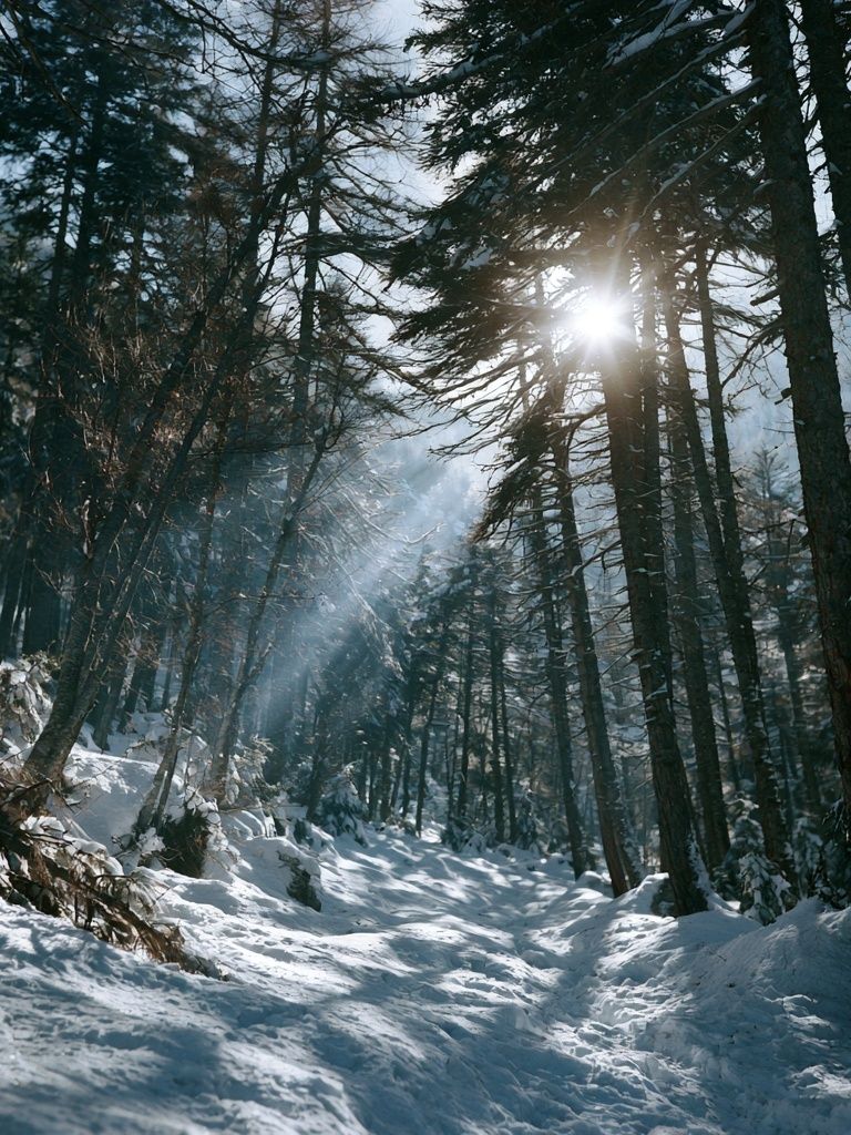 Snowy Forest Sunlight Poster. poster — nature art
