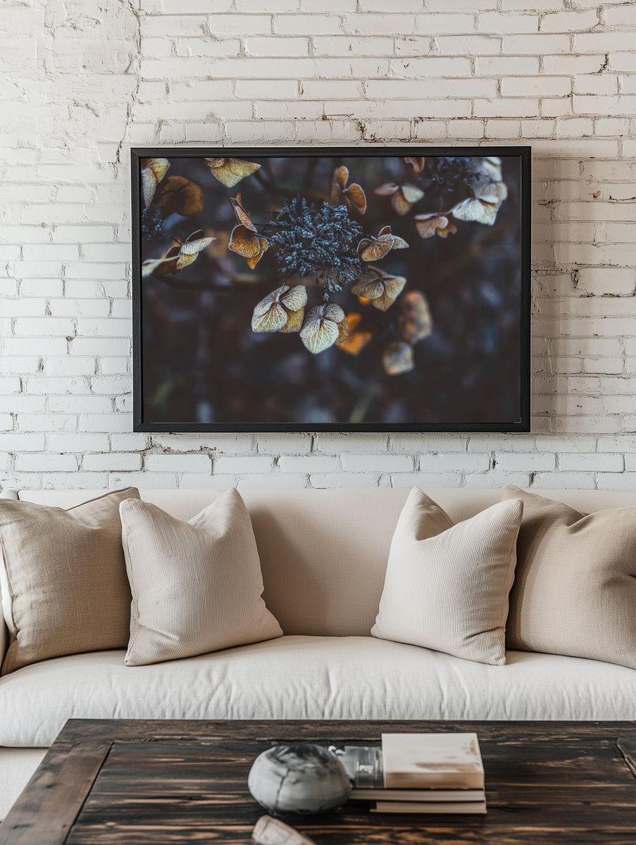 Frosted Hydrangea Leaves — Nature Print. — room view 1