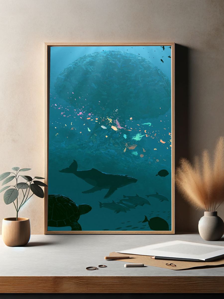 Underwater Marine Life Poster. — room view 2