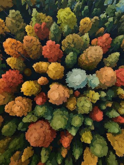 Autumn Forest Canopy Illustration Poster.
