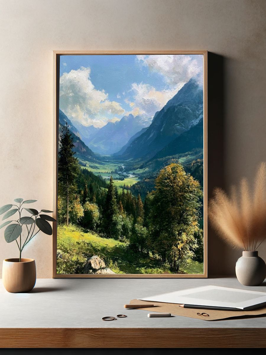 Alpine Valley Landscape Print. — room view 2
