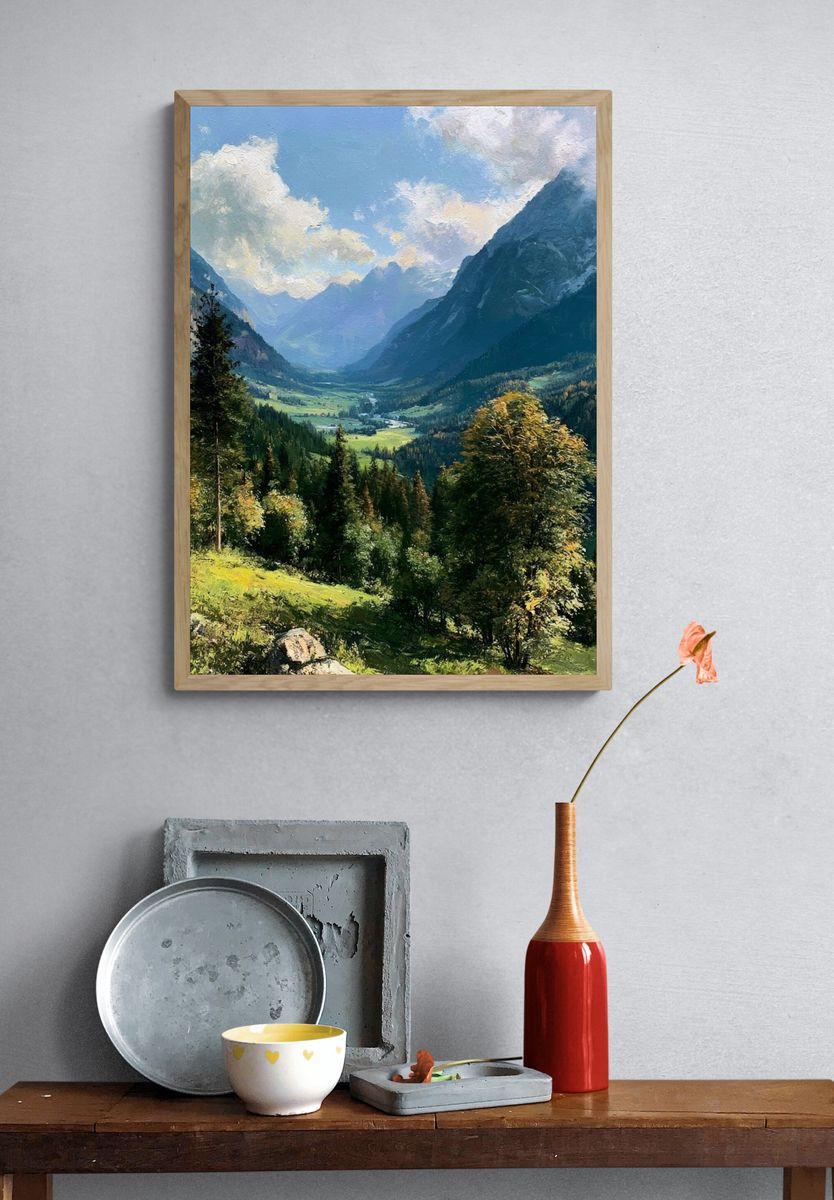 Alpine Valley Landscape Print. — room view 3