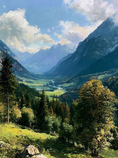 Alpine Valley Landscape Print. poster