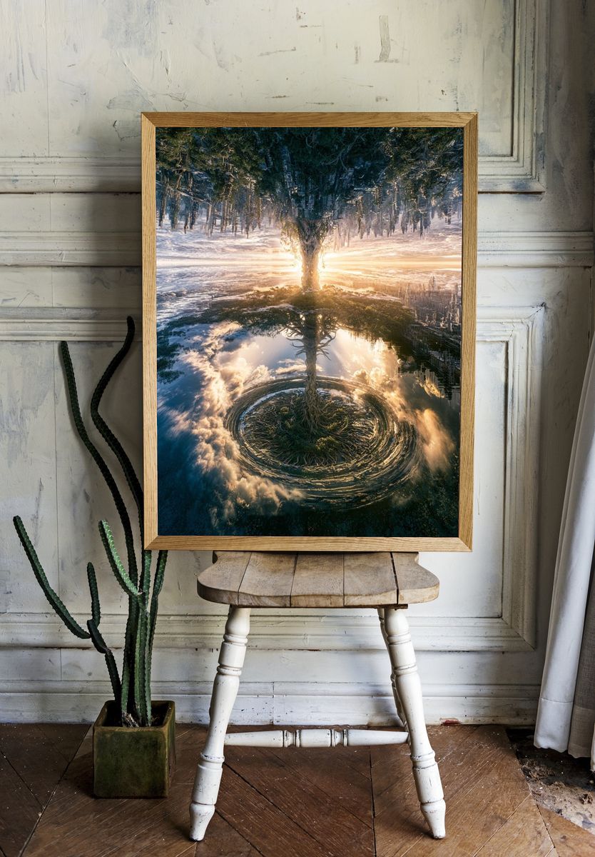 Surreal Tree of Light Print. — room view 1