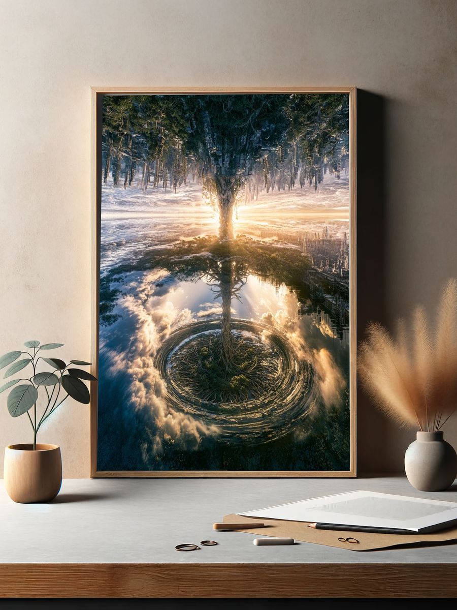 Surreal Tree of Light Print. — room view 2