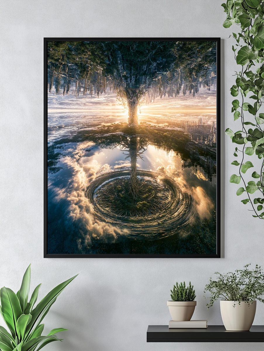 Surreal Tree of Light Print. — room view 4