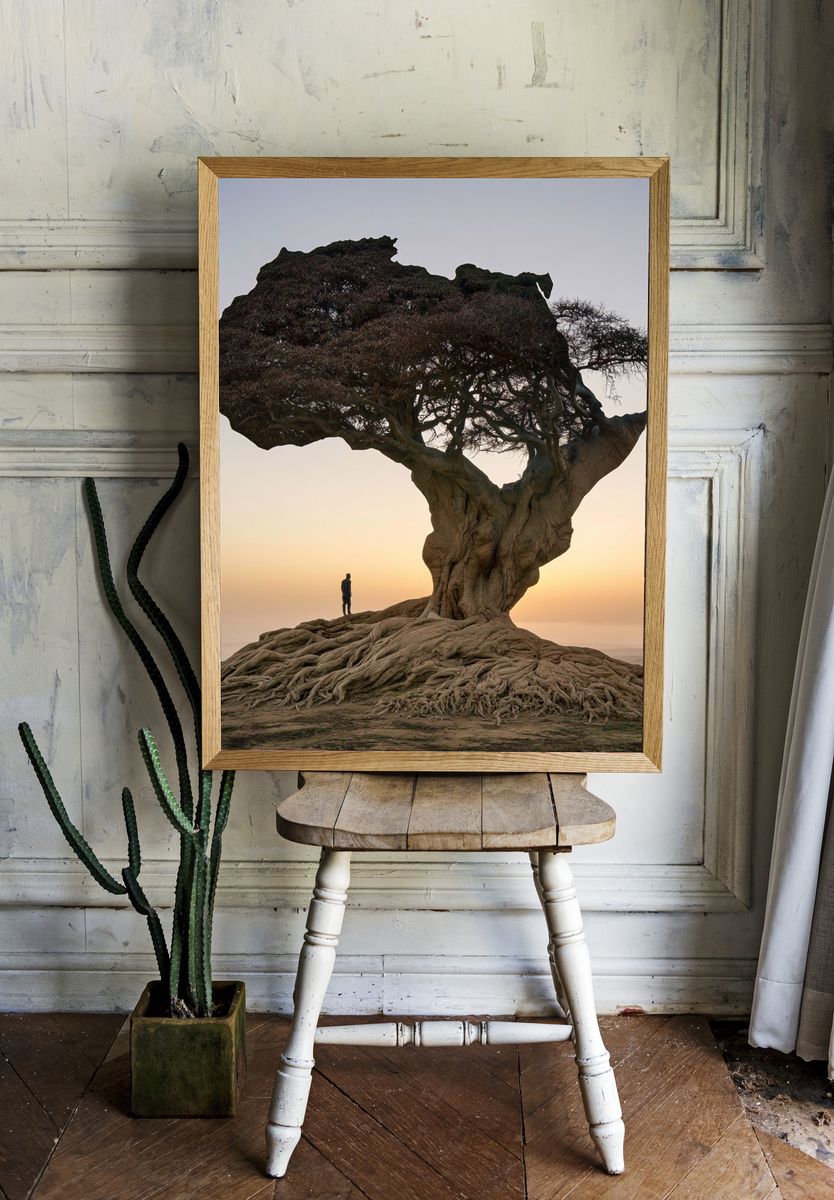 Solitary Tree at Sunset Poster. room preview