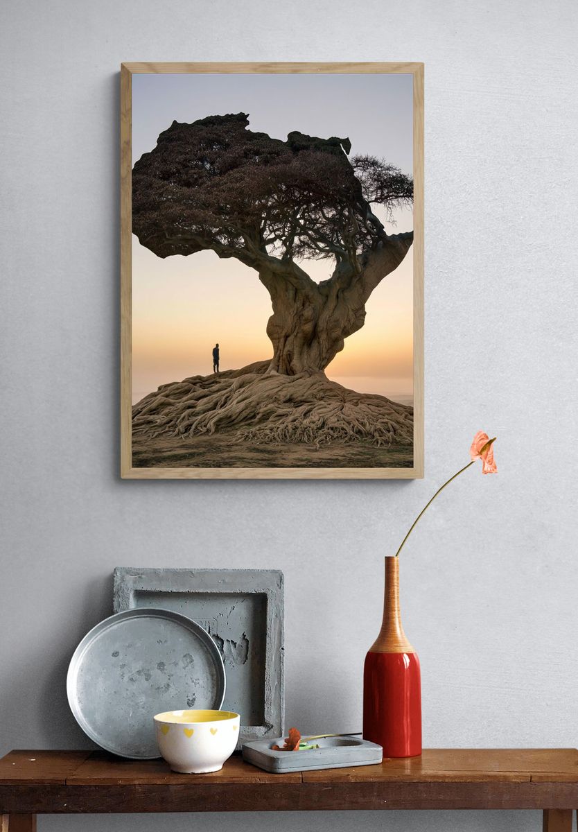 Solitary Tree at Sunset Poster. — room view 3