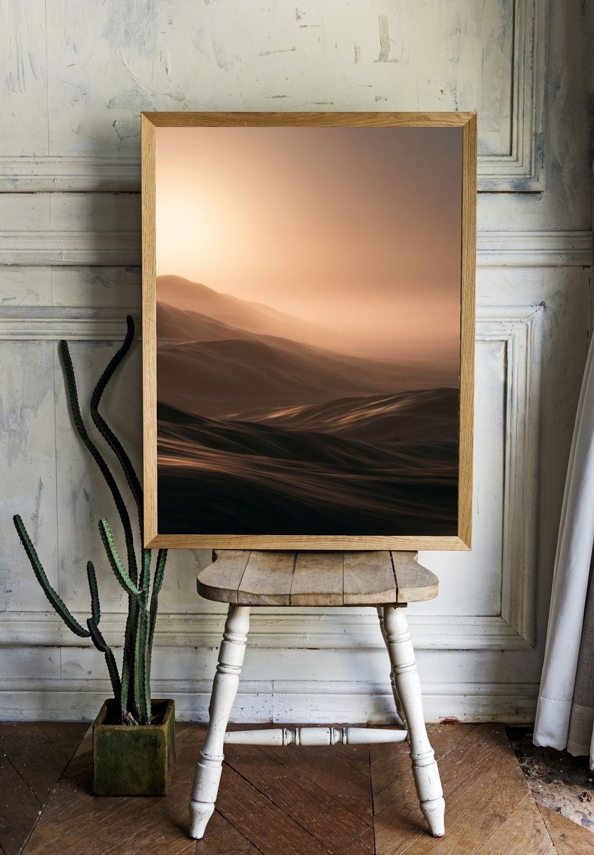 Desert Dunes at Dawn Print. room preview