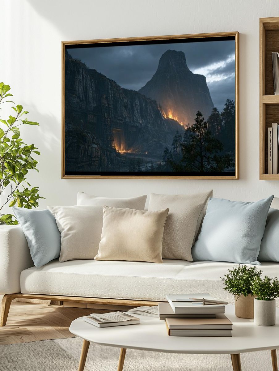 Volcanic Mountain Landscape Poster. — room view 2