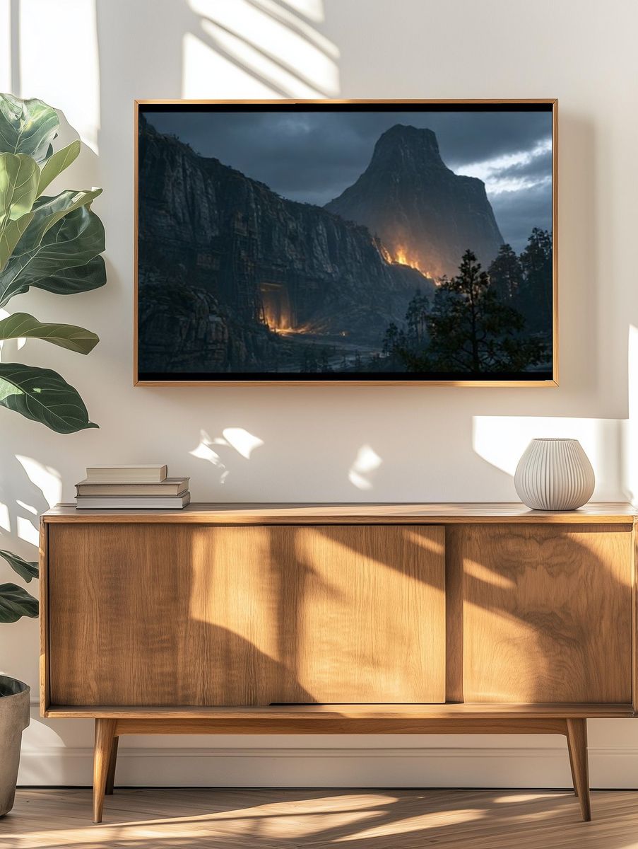 Volcanic Mountain Landscape Poster. — room view 3