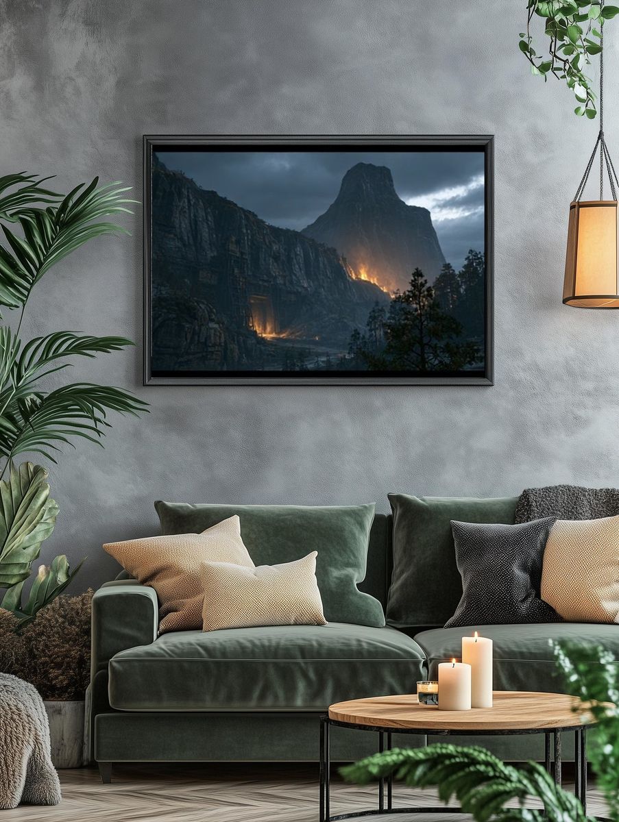 Volcanic Mountain Landscape Poster. — room view 4