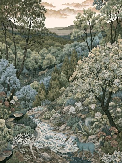 Enchanted Woodland Landscape Print. poster