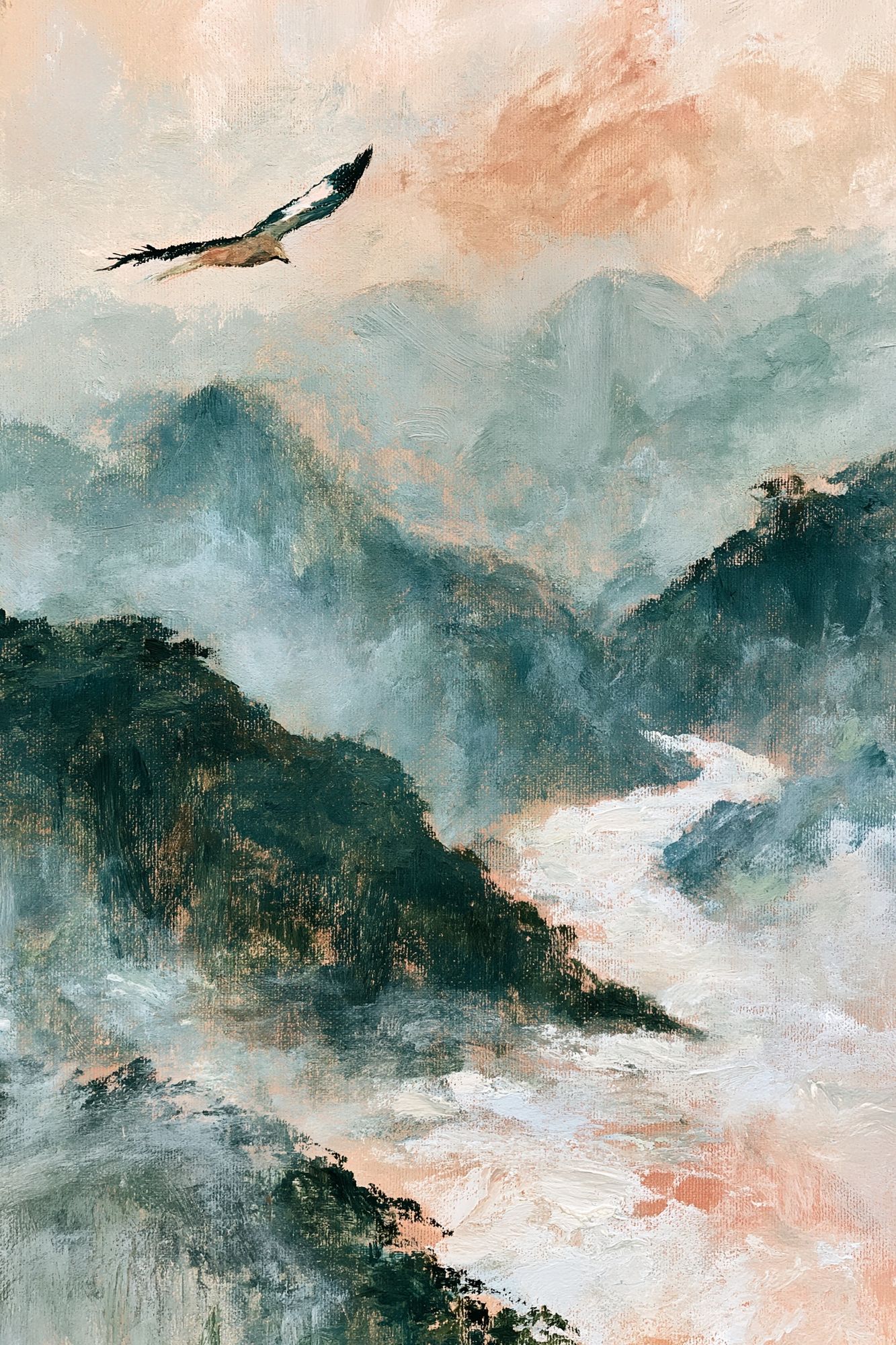 Misty Mountain Eagle Fine-Art Print. poster — nature art