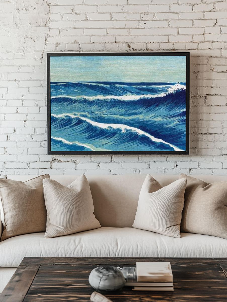 Ocean waves (1878-1940) vintage Japanese. — room view 1