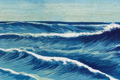 Ocean waves (1878-1940) vintage Japanese. poster
