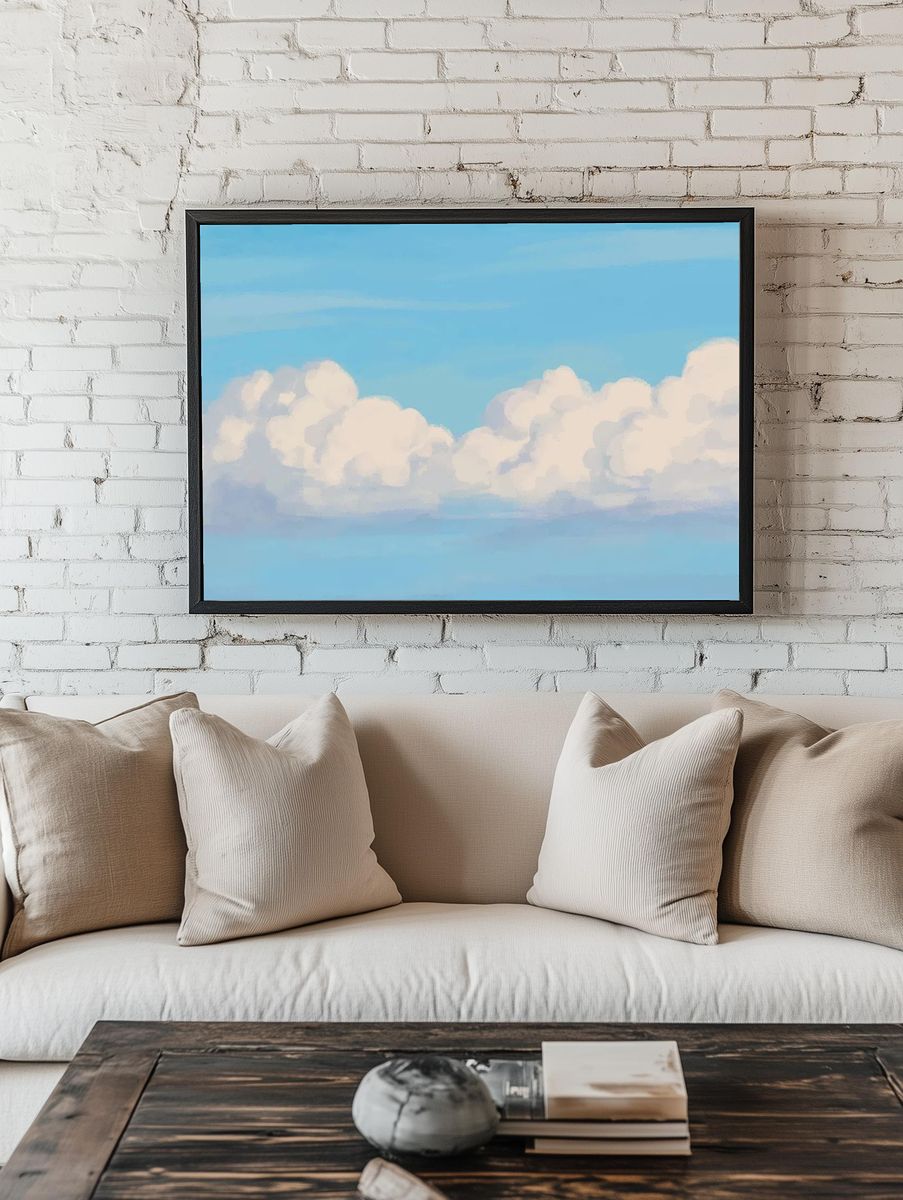 Sky background, minimal nature design room preview