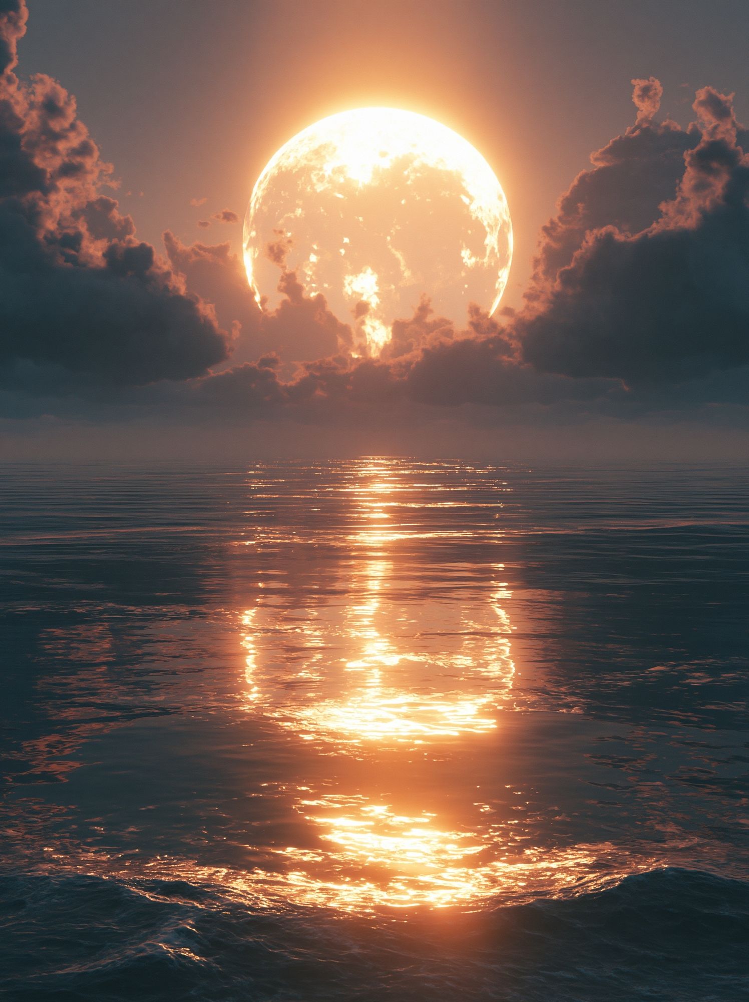 Moonlit Ocean Sunset Print. poster — nature art