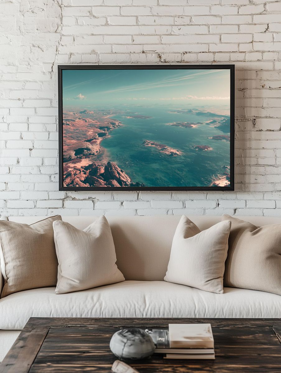 Dreamy Coastal Landscape Print. — room view 1
