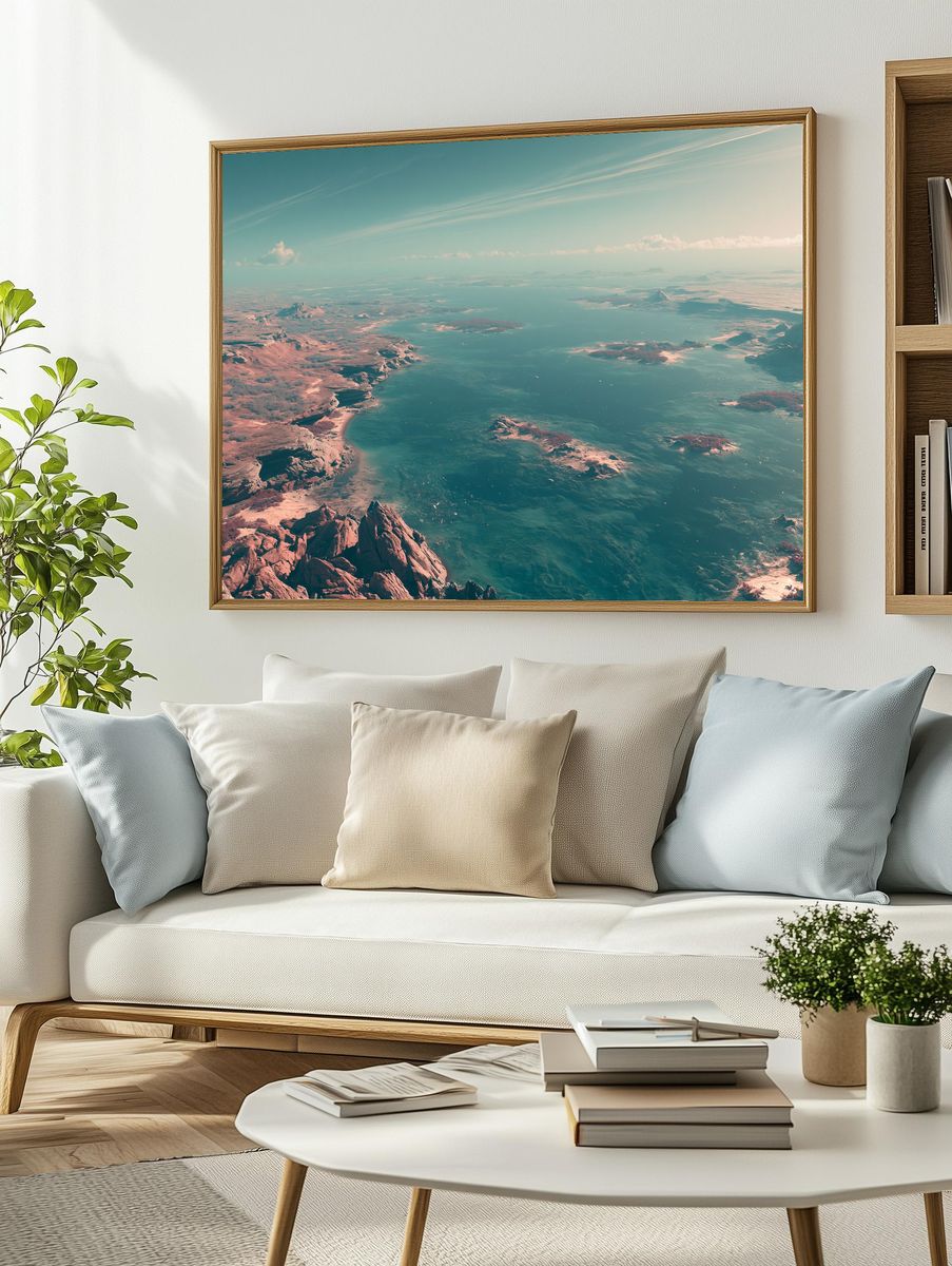 Dreamy Coastal Landscape Print. — room view 2