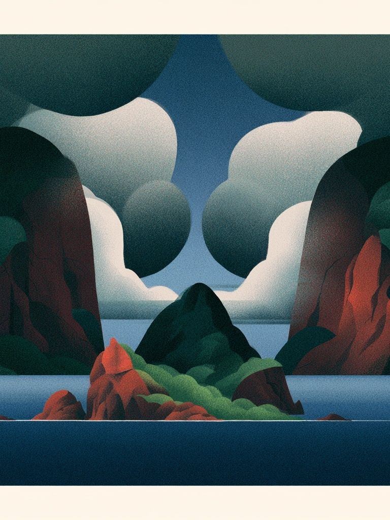 Surreal Coastal Landscape Poster. poster detail