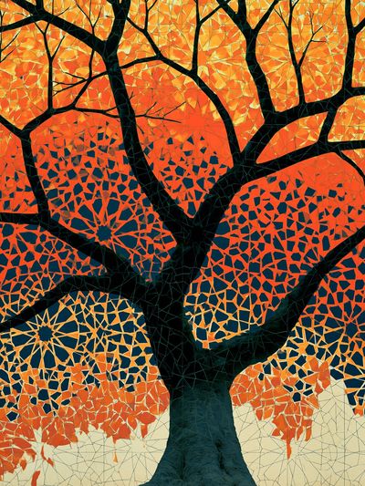 Autumn Tree Mosaic Poster. poster