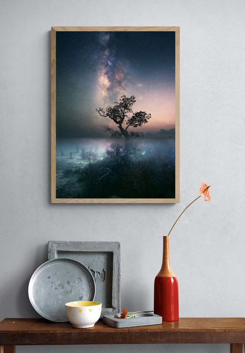 Milky Way Tree Nightscape Poster. — room view 3